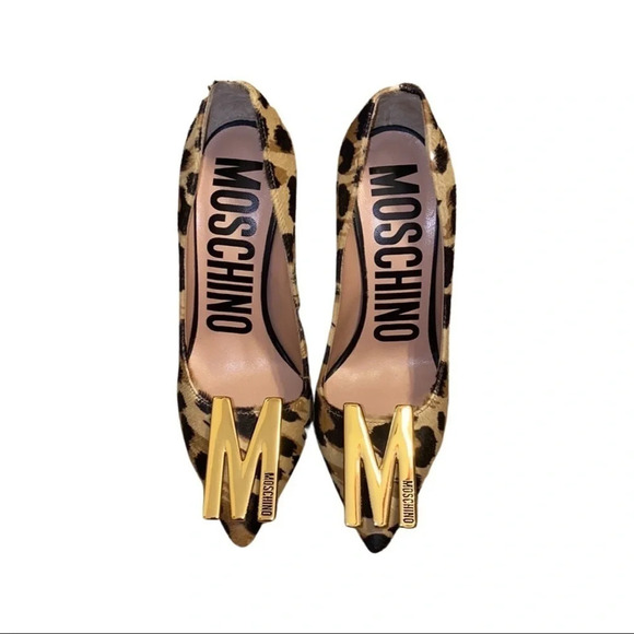 Moschino Leopard Print Genuine Calf Hair Pump Size 35 - Picture 2 of 11